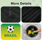 Car Seat Cover Towel, Universal Fit Front Seat 57 x 30 Inch Non Slip Soft Waterproof Absorbent instantly Sweat Protector, for Gym Workout, Swimming, Beach, Soccer, Pet travel (Brazil Soccer Style)