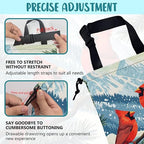 Red Cardinals Pine Branch Car Garbage Bag Snowy Mountain Hanging Canvas Car Trash Bag Drawstring Car Back Seat Organizer for Car Back Front Seat Console with Adjustable Buckle