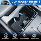 Cup Holder Insert for Hyundai Santa Fe 2026 2025 2024 Accessories Center Console Silicone Cup Holder Bottle Holder Organizer Non-Slip Interior Decoration for Hyundai Santa Fe 2024-2026 Black