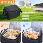 Car Front Trunk Organizer with Cooler Bag Compatible with Tesla Model Y Model 3 2020-2026, Foldable Grocery Frunk Storage Bag Collapsible for Car SUV with Multi Compartment，Black