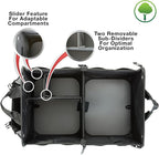 Trunk Organizer For Car, Suv, Truck | Premium Adjustable Multi Compartments Collapsible Car Trunk Organizer With Securing Straps & Non-Slip Bottom (Large Size, Black)