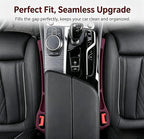 Car Seat Gap Filler Organizer, Car Organizer Front Seat 2-in-1 Storage No-Drop for Storing Phones, Keys, Fits Most Cars, Trucks, SUV (2Pcs, Red)