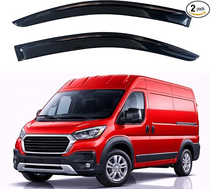 KPY Rain Guards Fit for 2014-2026 Ram Promaster, Out-Channel Window Visors Vent Wind Deflectors 2PC, Truck Accessories for 14-26 Promaster