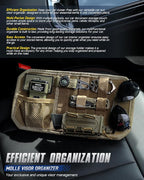 WYNEX Molle Car Sun Visor Organizer, Car Accessories with Zip Storage Pouch & Glasses Holder, Semi-Rigid Molle Panel with Patch for Tactical Gears, Fits Most Cars, Trucks, Pickups, Patrols