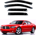 KPY Rain Guards Fit for 2006-2010 Dodge Charger, Out-Channel Window Visors Vent Wind Deflectors 4PC, Car Accessories for 06-10 Charger