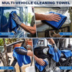 20 Pcs Microfiber Car Drying Towels Microfiber Cleaning Cloth 800 GSM Thick Plush Cleaning Dusting Cloth Auto Detailing Absorbent Towels Rags for Car Household Kitchen Window (Blue)