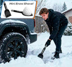 Trazon 42.4" Extendable Snow Brush & Mini Snow Shovel/Ice Scraper for Car Windshield with Foam Grip for Cars, SUV, Trucks, Detachable Сar Scraper, No Scratch, Heavy Duty Long Handle, Ice Remover