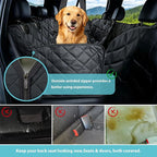 Truck Dog Seat Cover for Pickup Back Seat | Mesh Window & Seat Belt | 100% Waterproof Dog Hammock for Car Safe Travel with Side Door Protectors | Non-Slip, Scratchproof Pet Rear Seat Cover