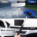 Windshield Cleaner Tool, Car Interior and Exterior Window Cleaning Kit with Extendable Handle & 4 Reusable Microfiber Pads, Auto Glass Wiper Brush Kit for Car & Home Windows (Blue)