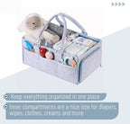 Mr. Pen- Large Baby Diaper Caddy Organizer, 2 Pack, Blue Inside | Nursery Storage Bin and Car Organizer for Diapers and Baby Wipes