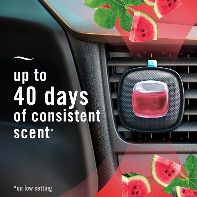 Car Air Freshener Vent Clip Sweet Watermelon Vine Scent, 2 Count,.13 oz Total