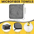 80 Pcs Microfiber Towels:16"x16" Microfiber Drying Towels Bulk Micro Fiber Car Cleaning Cloth for Cars Drying Washing Polishing Office Windows Cleaning Household Supplies (Gray,Yellow)