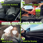 Glass Anti-Fog Wipes Pre-moistened Quick Antifog Defogger Prevent Fogging on Car Windshield, Mirror, Shower Door, Window, Helmets, Goggles Resealable Bottle Pack - 40 Wipes
