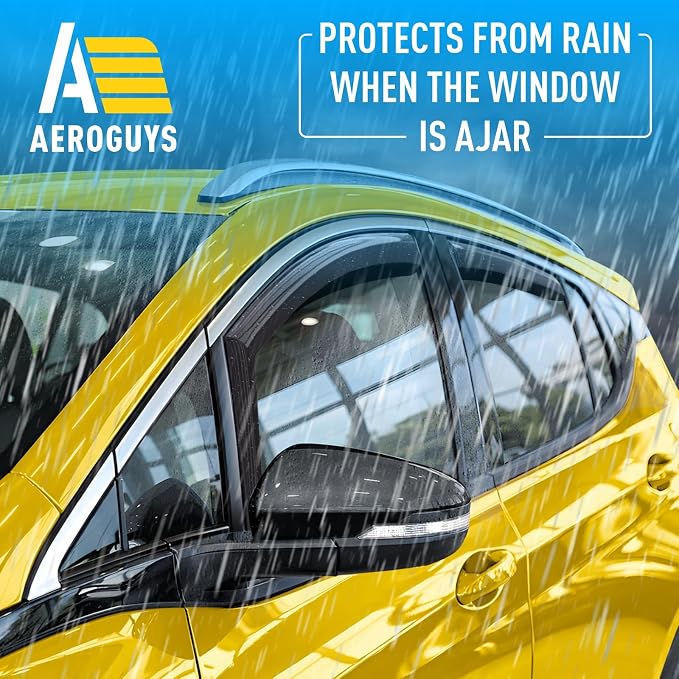 Extra Durable Window Deflectors in-Channel Window Visors Rain Guards Fit for Chevrolet (Chevy) Bolt EV 2017-2023, Sun Visors, Wind Vent for Shades, Exterior Car Accessories - 4pcs. AG0754