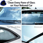 Microfiber Car Windshield Cleaning Tool with Extendable Handle,Car Defogging Glass Cleaning Brush with 4 Reusable Microfiber Pads 1 Spray Bottle and 1 Car Dust Removal Brush. (Blue)