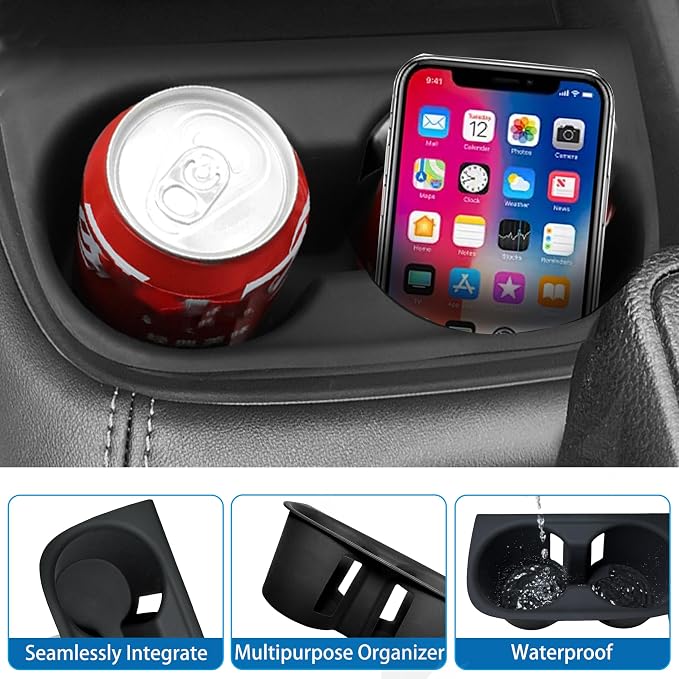 Cup Holder for Honda HRV/ZRV Accessories 2023 2024 2025 2026 Center Console Cup Holder Insert Silicone Cupholder Coaster Protector for HRV/ZRV Interior Black