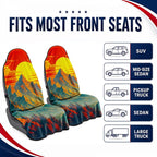 Car Seat Towel Cover 2 Pack for Front Seats, Sweat Absorbent Car Seat Protector with Non-Slip Backing, Waterproof Towel Car Seat Covers for Runners, Gym, Swimming, Beach, Mountain Sunset