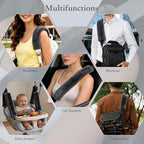 Soft Faux Fur Universal Fit Seatbelt Cover Car Truck SUV Airplane Seat Belt Shoulder Pad for Carmera Backpack Straps Neck Cushion Protector Extra Long 19.7in Dark Gray