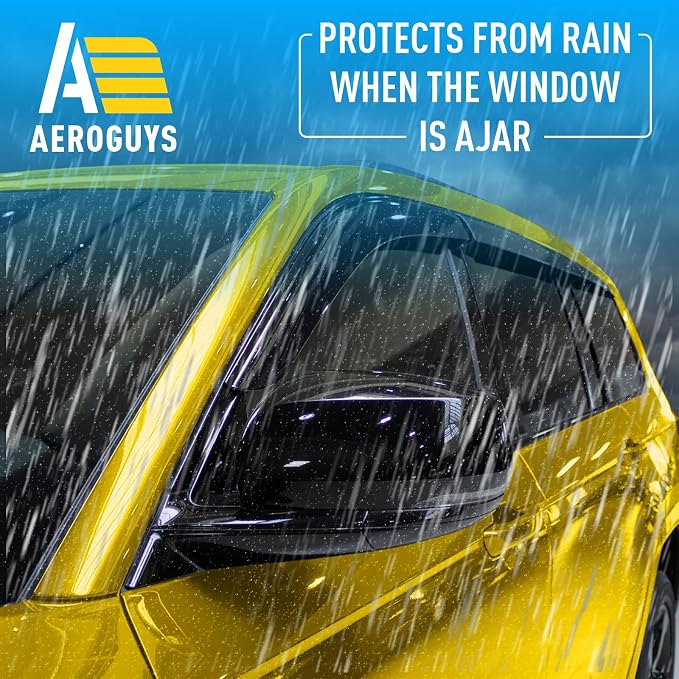 Extra Durable Window Deflectors Tape-On Window Visors Rain Guards Fit for Jeep Grand Cherokee L 2021-2026, Sun Visors, Wind Vent for Shades, Exterior Car Accessories - 6pcs. AG0184