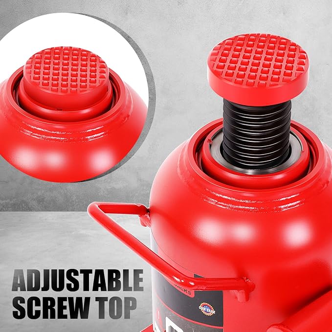 30 tons / 60000 lbs Lifting Automotive Welded Hydraulic Bottle Jack for Repair Vehicle, Pickup, Truck, w/Manual Handle, Red,TOOLS-00364