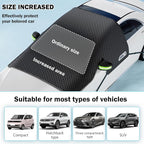 Large Car Windshield Cover for Ice and Snow - Automotive Windshield Snow Covers with Side Window & Rearview Mirror Protector, Winter Magnetic Car Anti-Snow Cover, Universal for Most Cars,Sedan,SUV