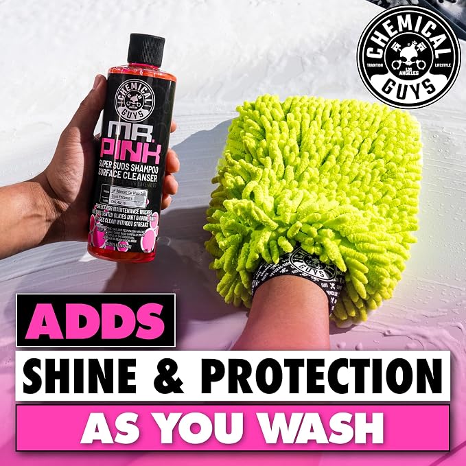 CWS22116 Mr. Pink Foam Party Wash & Wax (Works with Foam Cannons or Bucket Washes) Safe for Cars, Trucks, SUVS, Motorcycles, RVs & More, (16 fl oz) Tangerine Scent