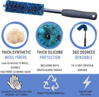 7PCS Car Wheel Rims Detail Cleaning PRO Wash Kit, Wheel Wash Mitt, Tire Brush, 2PCS Soft Wheels Brush, Detailing Brush, and Tire Dressing Pads, Microfiber Dry Towel Scratch-Free Cleaning