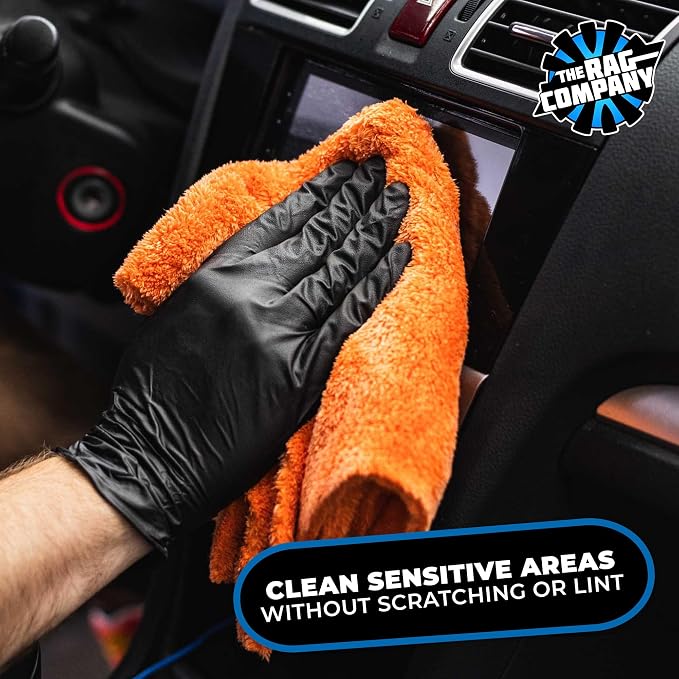 Eagle Edgeless 500 (4-Pack) Professional Korean 70/30 Blend Super Plush Microfiber Detailing Towels, 500GSM, 16in x 16in, Orange