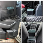 2 Pack Car Trash Can with Lid+4 PCS Car Hooks, Mini Auto Dustbin Trashcan | Includes 120 pcs Trash Bags, Automotive Storage Container Garbage Organizer, Multipurpose Trash Bin for Vehicle, Home, Office