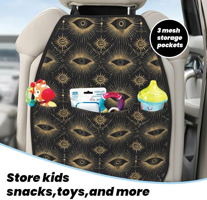 Mysterious Eye (1) for Car Seat Back Protector 2 Pack, Kick Mats for Kids and Pets, Backseat Seat Protector Cover for Car, SUV, Truck & Van