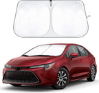 Windshield Sunshade Compatible for Toyota Corolla 2020-2026 Car-240T Polyester Material Car Sun Visor-Reflector Blocks UV Rays-Foldable Sunshade Interior Protection-Toyota Corolla Accessories
