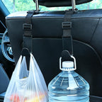 Adjustable 4-Pack Car Headrest Hooks - Universal Seat Back Organizer with Heavy-Duty Clip for Purses, Bags & Groceries Black
