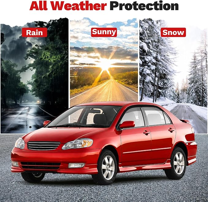 Corolla Rain Guards - Window Visors for Toyota Corolla 2003-2008, Outside-Mount Tape-On Side Window Wind Deflectors for Corolla Accessories, Vent Visors Shades Rainproof 4PCS