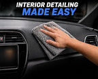 Premium Microfiber Towel for Cars 12 Pack, 400GSM, Quick-Dry, Scratch-Free, High and Low Pile Surface, Gray, Yellow, Blue,16 x 16 Inches, for Car Detailing and Household Use