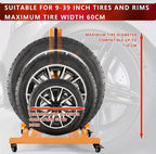 Rolling Wheel Detailing Stand – Heavy-Duty Tire Cleaning and Polishing Roller with 3-Way Rotating Rollers for Ceramic Coating, Tire Shine, Car Wheel Wash – Garage Accessory for Auto Detailers