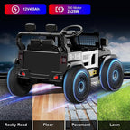 12V Ride on Car with Parent Remote Control, Toddler Police Electric Car with Spring Suspension, LED Lights & Music Player - Safe Battery Toy for Kids, Christmas & Birthday Gift