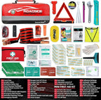 127-Pieces Roadside Car Emergency Kit Include Mini First Aid Kit, Jumper Cables,Tow Rope, Bandage, Safety Vest, Emergency Triangle, All in One Pack
