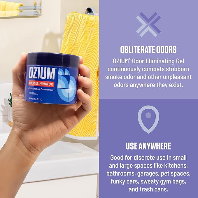 Odor Eliminating Gel - 4.5oz Air Freshener Alternative for Smoke, Pets, and Musty Odors - Long Lasting Odor Remover for Cars, Homes, Closets and Small Spaces - Linen