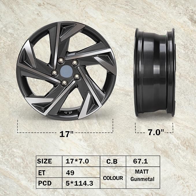 New 17" x 7'' Alloy Replacement Wheel Rim Compatible with Hyundai Elantra 2024-2025 52910AACN0, Direct Fit, OEM Design Replacement Rim