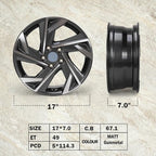 New 17" x 7'' Alloy Replacement Wheel Rim Compatible with Hyundai Elantra 2024-2025 52910AACN0, Direct Fit, OEM Design Replacement Rim