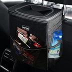 3 Gallons Car Trash Can, Ultra Large Capacity Organizer and Storage with Adjustable Straps & Magnetic Snaps, Waterproof Car Accessory for Interior Car Stuff Storage, Black