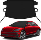 Car Snow Cover Compatible for Hyundai Ioniq 5 Ioniq 6 | Windshield Cover for Ice and Snow with S-Hook Straps | Heavy-Duty 600D Oxford Winter Car Cover, Waterproof & Anti-Slip