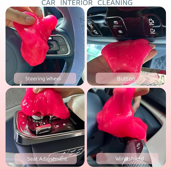 4-Pack Car Cleaning Gels Car Interior Cleaner Putty Slime Auto Detailing Tools Universal Dust Removal Cleaning Kit for Car Accessories Vents 3C Office Four Scented