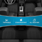 Floor Mats, 4-Piece All-Weather Car Mat with Universal Fit Design, Durable Rubber Car Floor Mats with Capture Ridges, Waterproof for Cars Trucks SUV (Black)