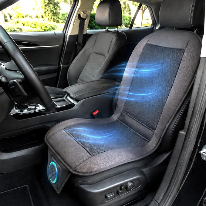 Black Cooling Car Seat Cushion 4-Pack 12V Automotive Adjustable Temperature Comfortable Car Seat Cooling Pad, Cooling Car Seat Cover for Car SUV Truck Universal Fit