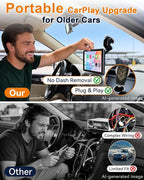 Portable Carplay Screen with Backup Camera - Plug-Play 7-inch HD 1080P Car Touchscreen Supports Both Apple CarPlay & Android Auto - No Dashboard Removal, GPS Navigation, Voice Control, Bluetooth