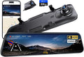 S12 Pro Mirror Dash Cam with STARVIS 2 Sensor, Rear View Mirror Camera 5.8GHz WiFi, 4K Front and 1080P Rear Backup Camera for Car, ADAS, Voice Control, Color Night Vision, 64G Meomory Card