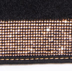 Bling Rhinestone Diamond Car Floor Mat, Crystal Sparkly Shining Glitter Carpet Waterproof Anti-Slip PVC Heel Pad, Universal for Interior Auto SUV,Sedan,Van,4pcs Girl Women Men, Champagne Gold