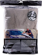 Woolly Mammoth Large Microfiber Drying Towel - 36 x 25 Inch Gray, Ultra Plush Super Absorbent Car Drying Towel for Cars, Trucks, SUVs, Motorcycles, RVs, and Auto Detailing