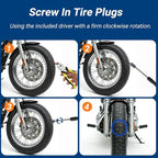 21 PCS Tire Repair Rubber Nail Kit, Premium Spiral Screw-in Tire Plugs with 2 Sizes, Emergency Roadside Flat Tire Fix Tool for Car Truck Motorcycle Tractor ATV SUV (20 PCS + 1PC Screwdriver)